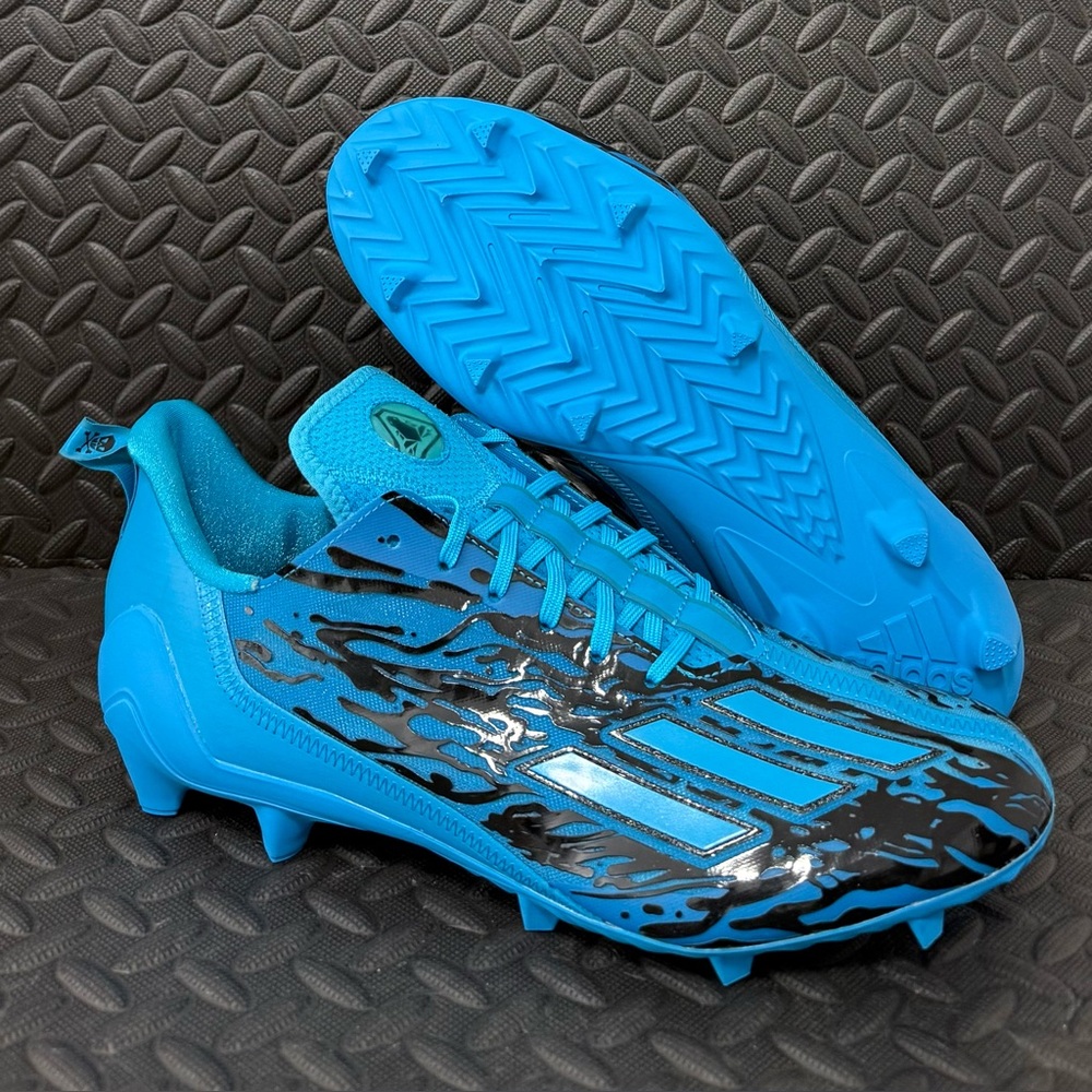 Adidas Adizero 12.0 Poison Football Cleats Panther Cyan Blue IG7209 Mens Size 15